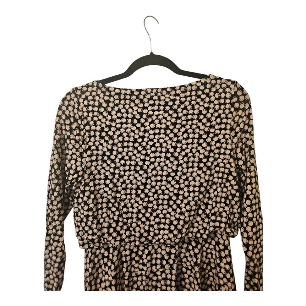 BODEN "Nellie" Pink‎ Black Polka Dot Jersey Dress - Size 4 - Picture 4 of 10